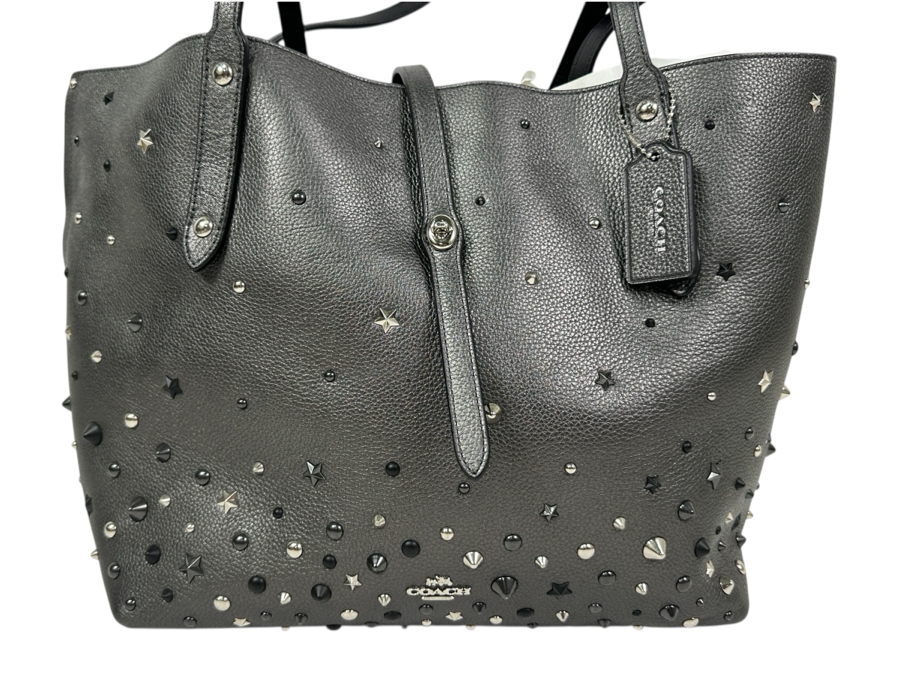 Just Added - New Coach Silver Tote Handbag 15W