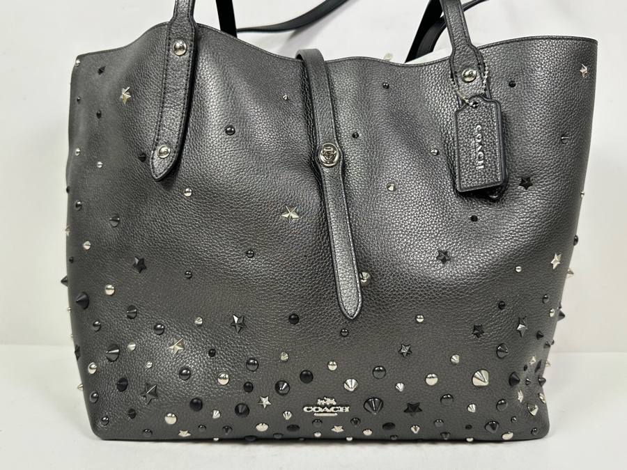 Just Added - New Coach Silver Tote Handbag 15W [Photo 2]