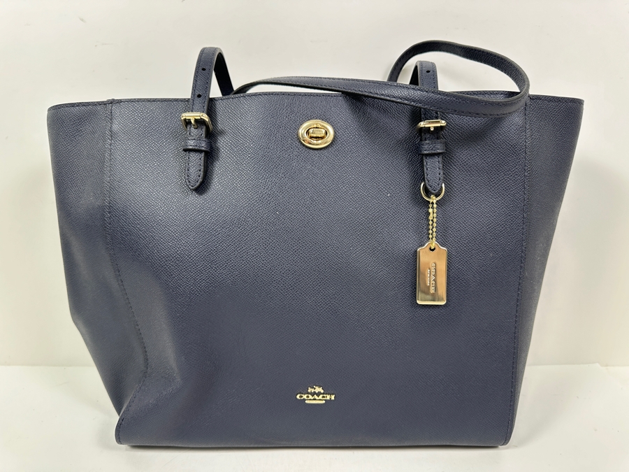 Just Added - New Coach Blue Tote Handbag 18W X 12H [Photo 2]