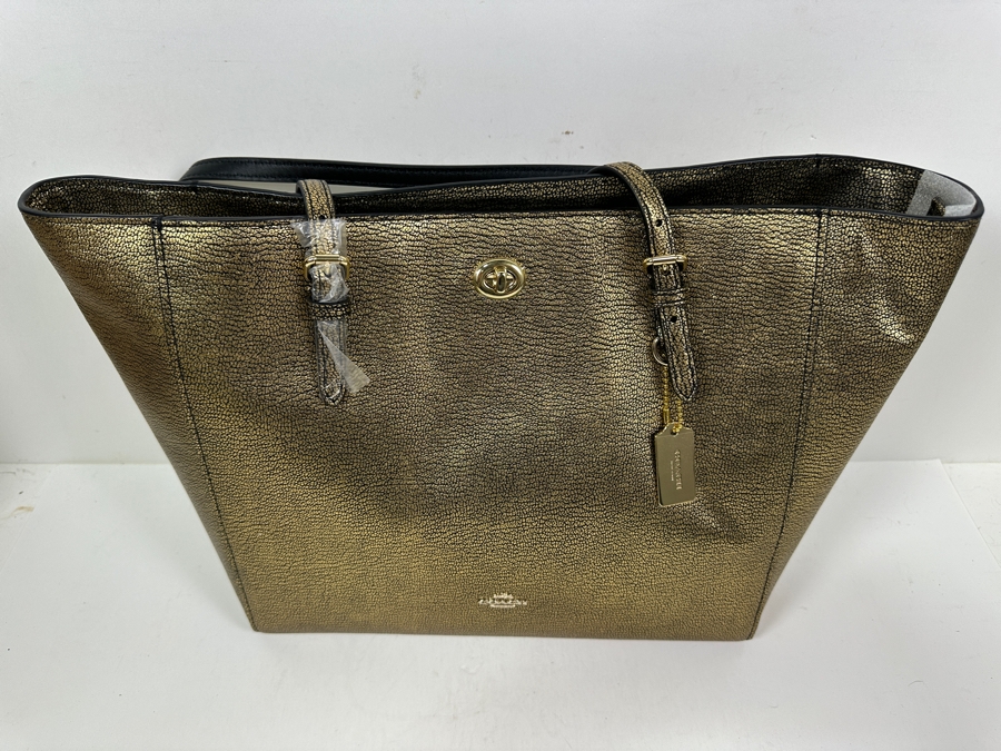 Just Added - New Coach Gold Tote Handbag [Photo 5]