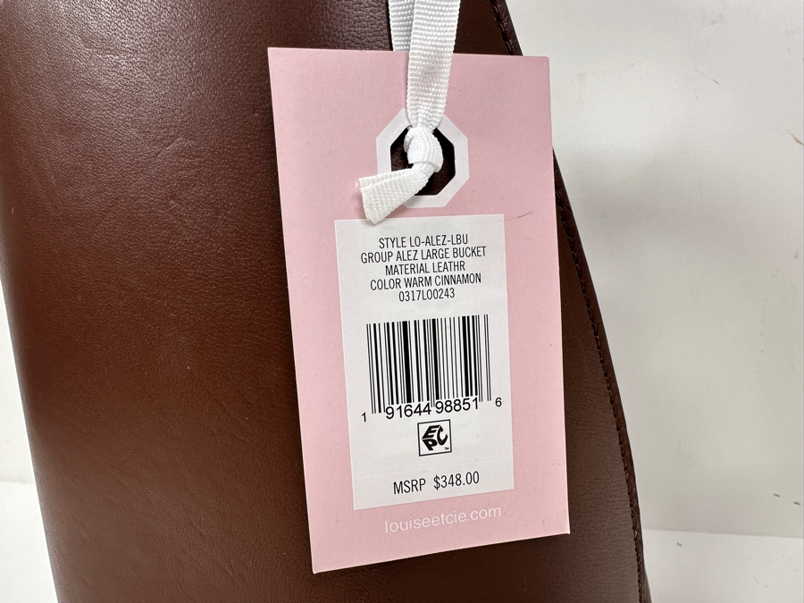Just Added - New Louise Et Cie Group Alez Large Bucket Leather Handbag Retails $348 [Photo 5]