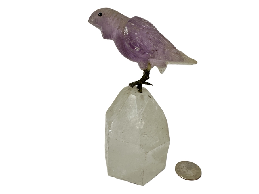 Just Added - Carved Amethyst Bird Sculpture 5.5'H [Photo 1]