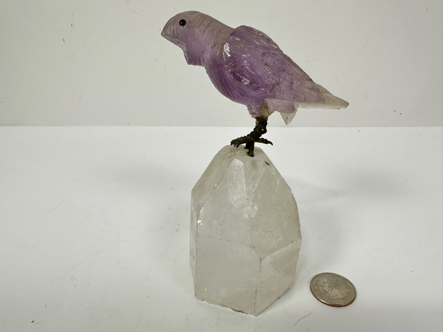 Just Added - Carved Amethyst Bird Sculpture 5.5'H [Photo 2]