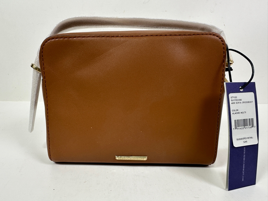 Just Added - New Rebecca Minkoff Mini Sofia Crossbody Almond Multi-Color Tassel Handbag Retails $245 [Photo 2]