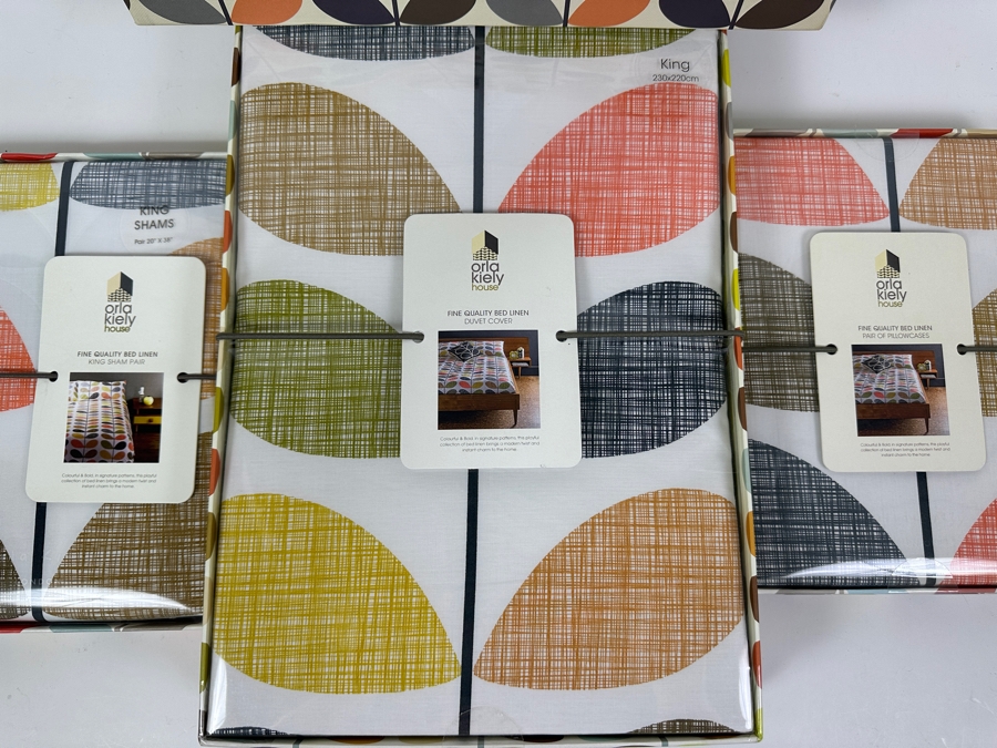 Just Added - Orla Kiely House Fine Quality Bed Linen King Size Duvet Cover, Pair Of Pillowcases, King Sham Pair And 3 Storage Boxes [Photo 4]
