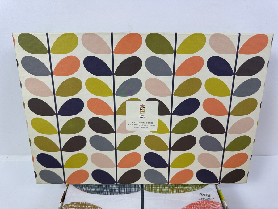 Just Added - Orla Kiely House Fine Quality Bed Linen King Size Duvet Cover, Pair Of Pillowcases, King Sham Pair And 3 Storage Boxes [Photo 9]