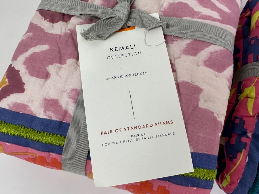 Just Added - New Anthropologie Pair Of Standard Shams And Euro Sham From The Kemali Collection [Photo 2]