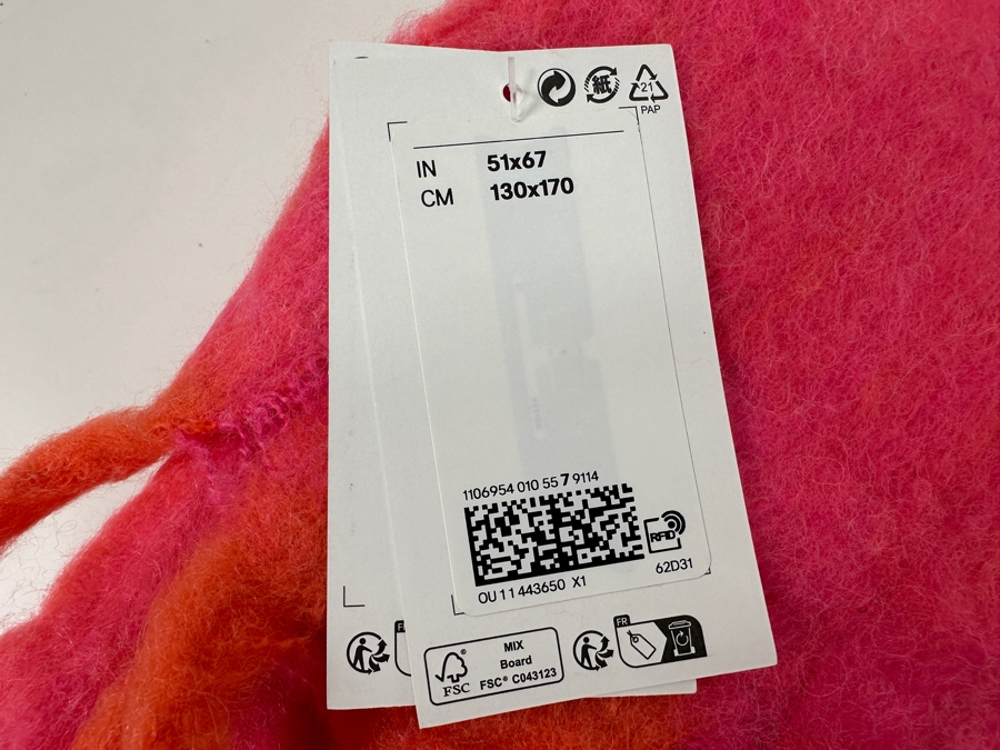 Just Added - New H&M Home Wool Throw 51' X 67' [Photo 5]