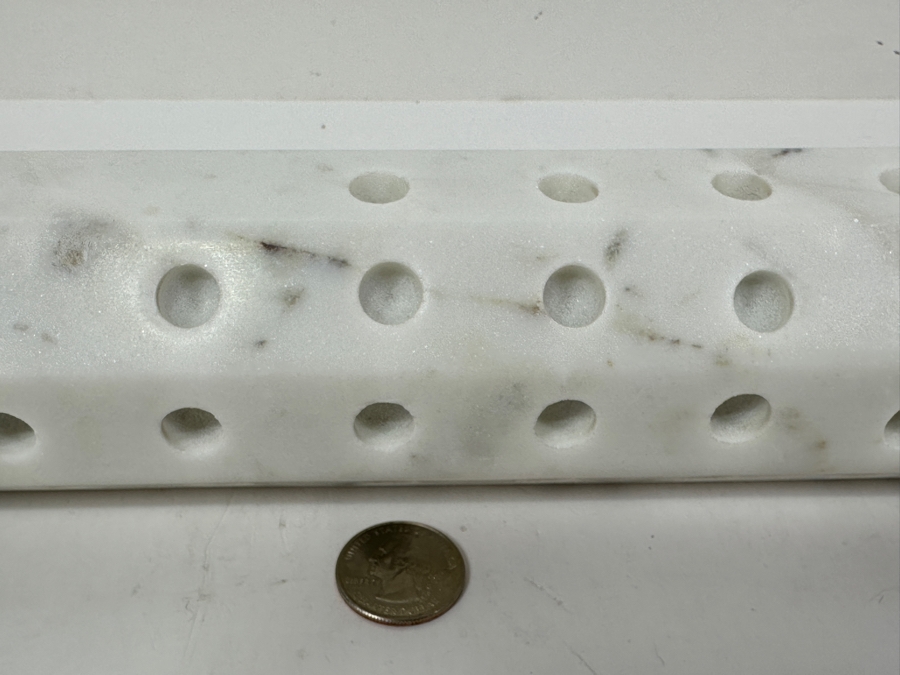 Just Added - New Godinger Silver Marble Octagonal Menorah 2.4'W X 10.8'L [Photo 5]