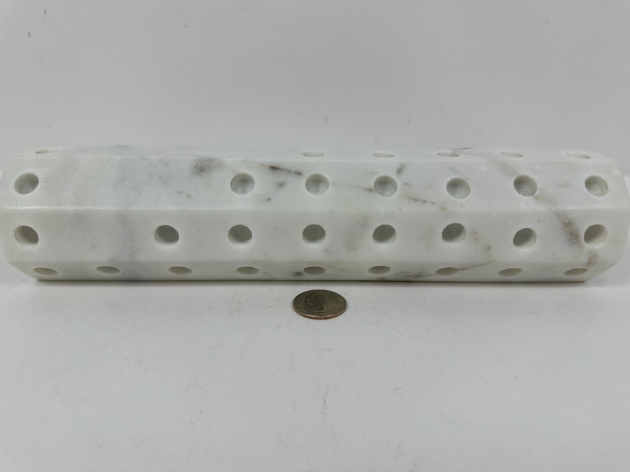 Just Added - New Godinger Silver Marble Octagonal Menorah 2.4'W X 10.8'L [Photo 4]