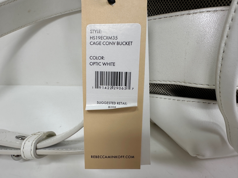 Just Added - New Rebecca Minkoff Leather Crossbody White Cage Handbag Retails $298 [Photo 4]