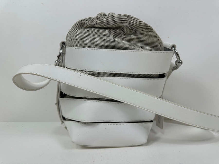 Just Added - New Rebecca Minkoff Leather Crossbody White Cage Handbag Retails $298 [Photo 7]