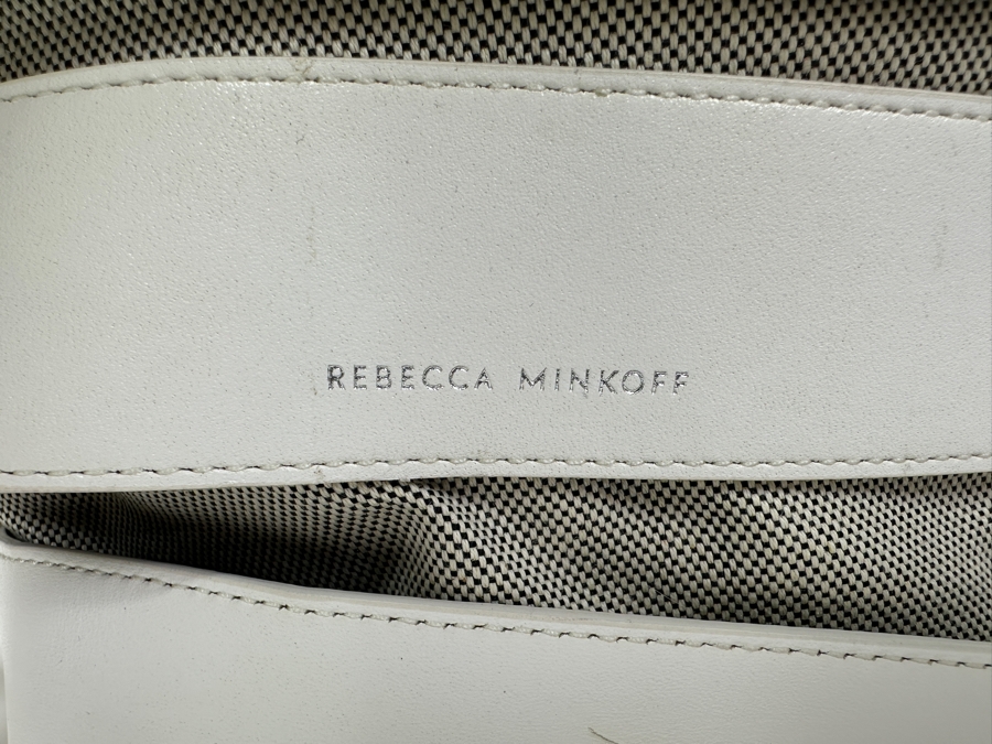 Just Added - New Rebecca Minkoff Leather Crossbody White Cage Handbag Retails $298 [Photo 3]