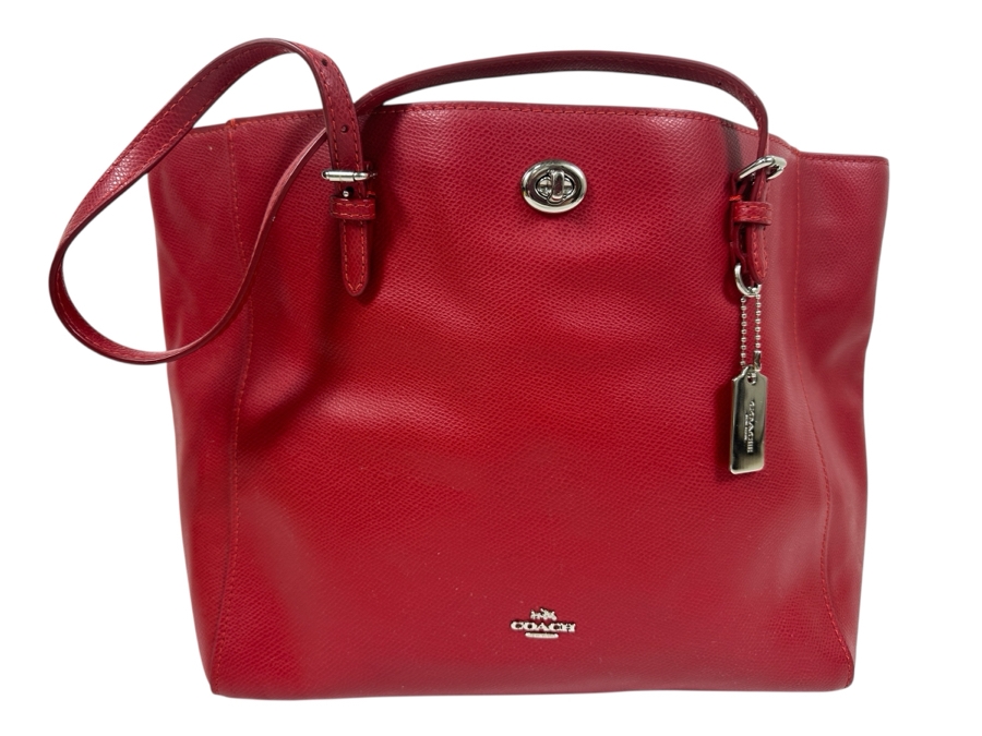 Just Added - Coach Tote Red Handbag