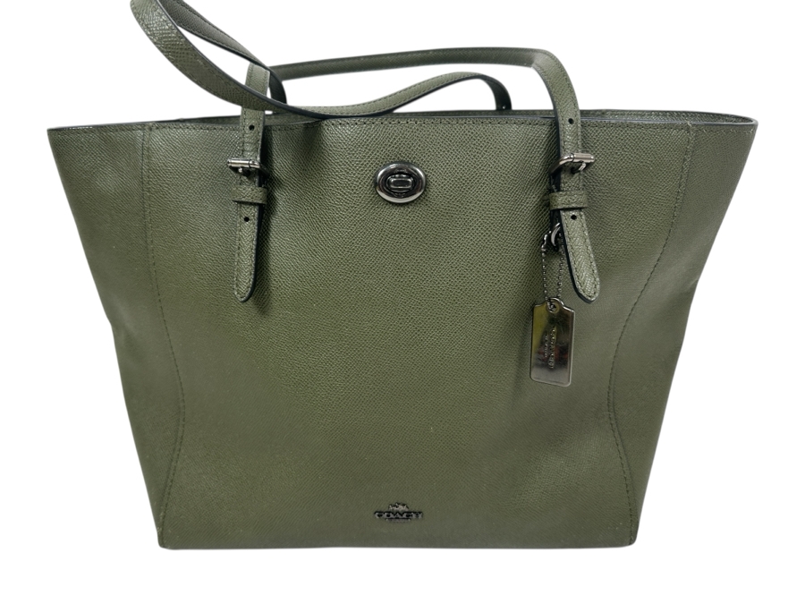 Just Added - Coach Tote Green Handbag