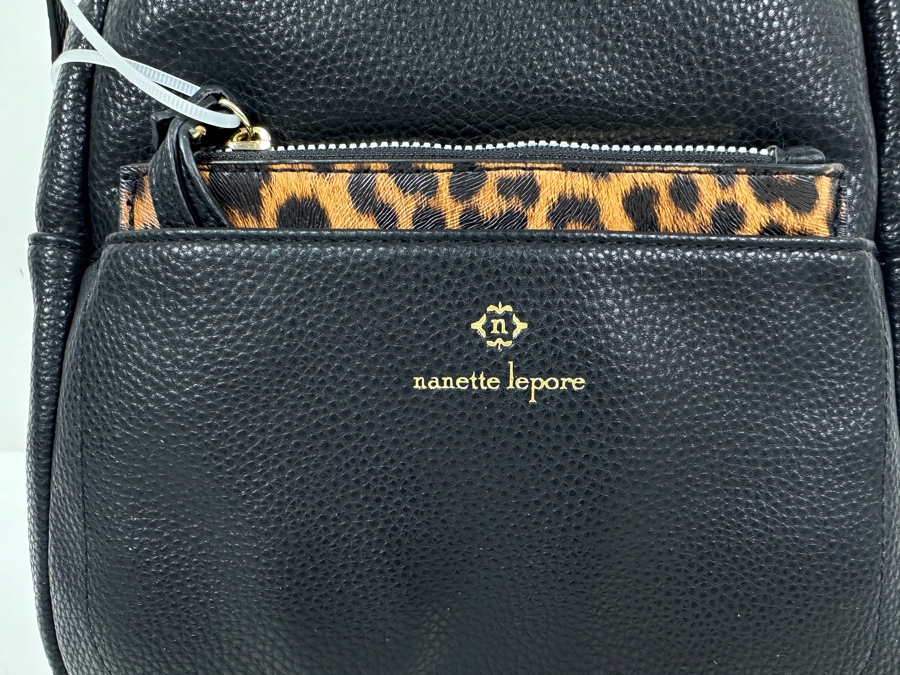 Just Added - New Nanette Lepore Vegan Leather Black/Cheetah Handbag Retails $98 [Photo 2]
