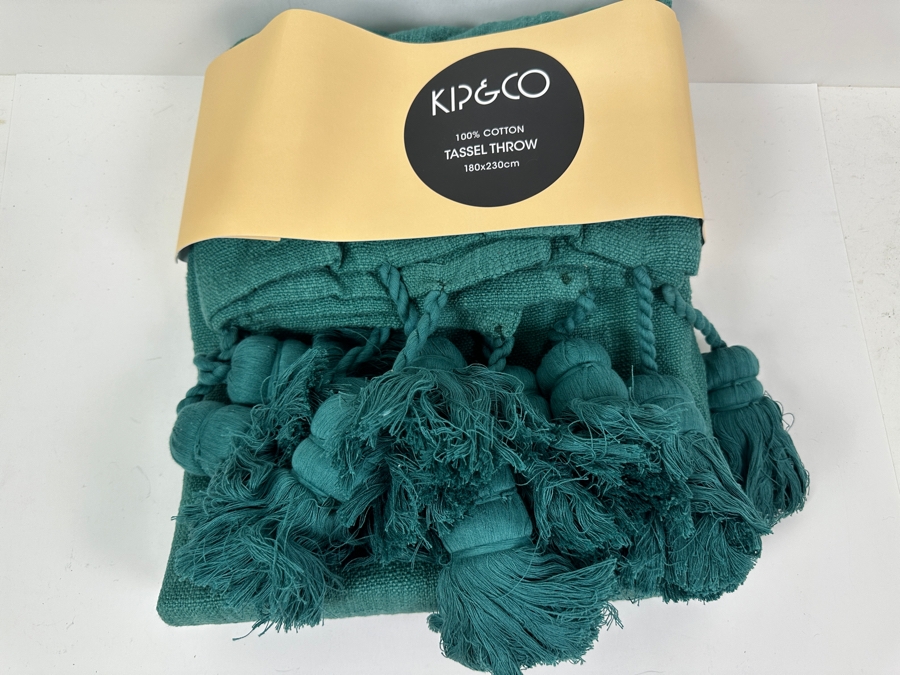 Just Added - New Kip & Co 100% Cotton Tassel Throw 180cm X 230cm [Photo 2]