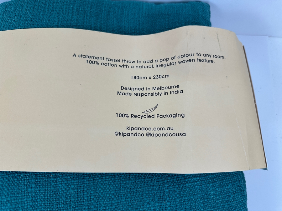 Just Added - New Kip & Co 100% Cotton Tassel Throw 180cm X 230cm [Photo 5]