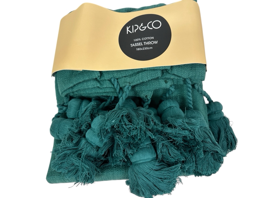 Just Added - New Kip & Co 100% Cotton Tassel Throw 180cm X 230cm [Photo 1]