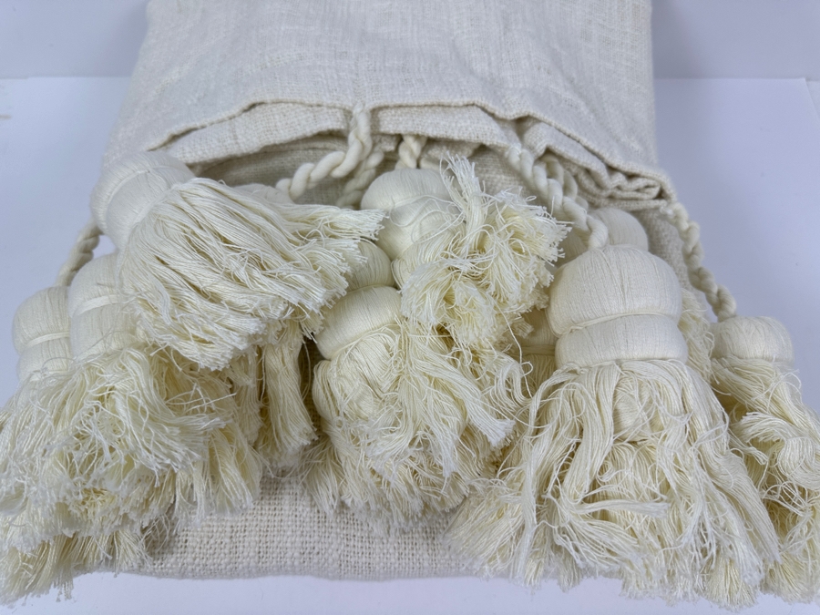 Just Added - New Kip & Co 100% Cotton Tassel Throw 180cm X 230cm [Photo 4]