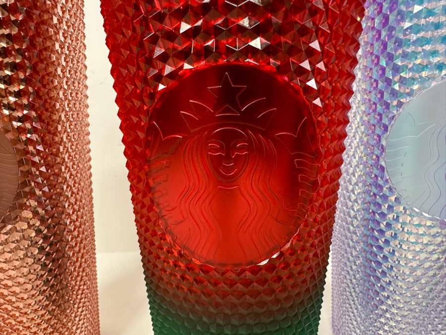 Just Added - (3) New Starbucks Coffee Studded Tumblers Including Center Tumbler Which Is Mickey Mouse Disneyland Resort Branded [Photo 6]