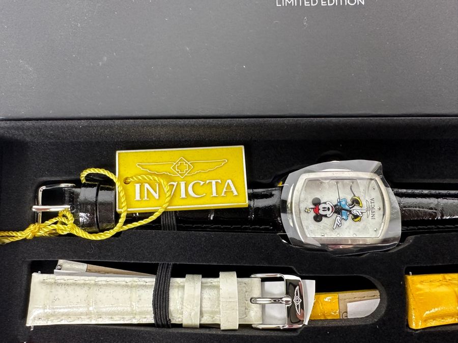 Just Added - New Womens Disney Limited Edition Minnie Moving Arms Watch Set In Silver / Black By Invicta Retails $695 [Photo 2]