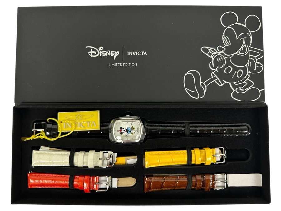 Just Added - New Womens Disney Limited Edition Minnie Moving Arms Watch Set In Silver / Black By Invicta Retails $695 [Photo 1]