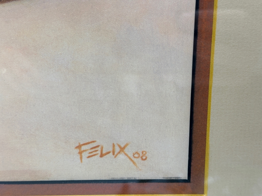 Just Added - Paul Felix Mickey Mouse's 80th Anniversary In 2008 'Putting A Smile On The World' Print Framed 24 X 33.5 [Photo 3]