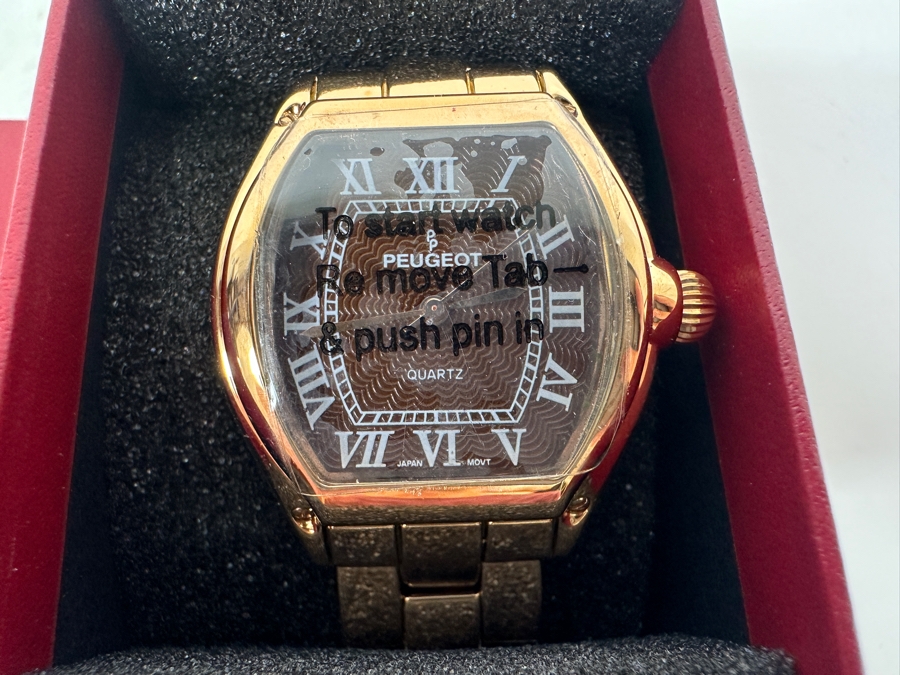 Just Added - New Peugeot Women's Tank Dress Watch With Bracelet & Roman Numeral Dial [Photo 3]