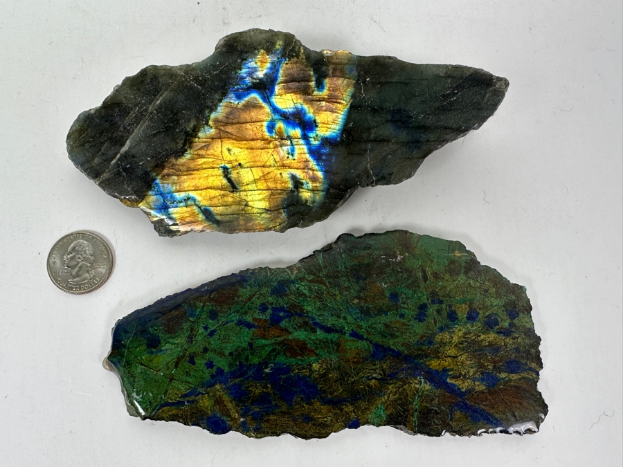 Just Added - Malachite & Azurite Slice And Labradorite Slice [Photo 5]