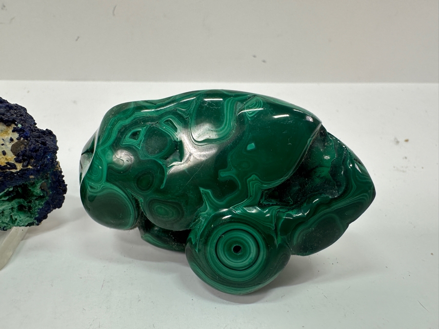 Just Added - Celestite Cluster, Azurite With Malachite & Polished Malachite [Photo 5]