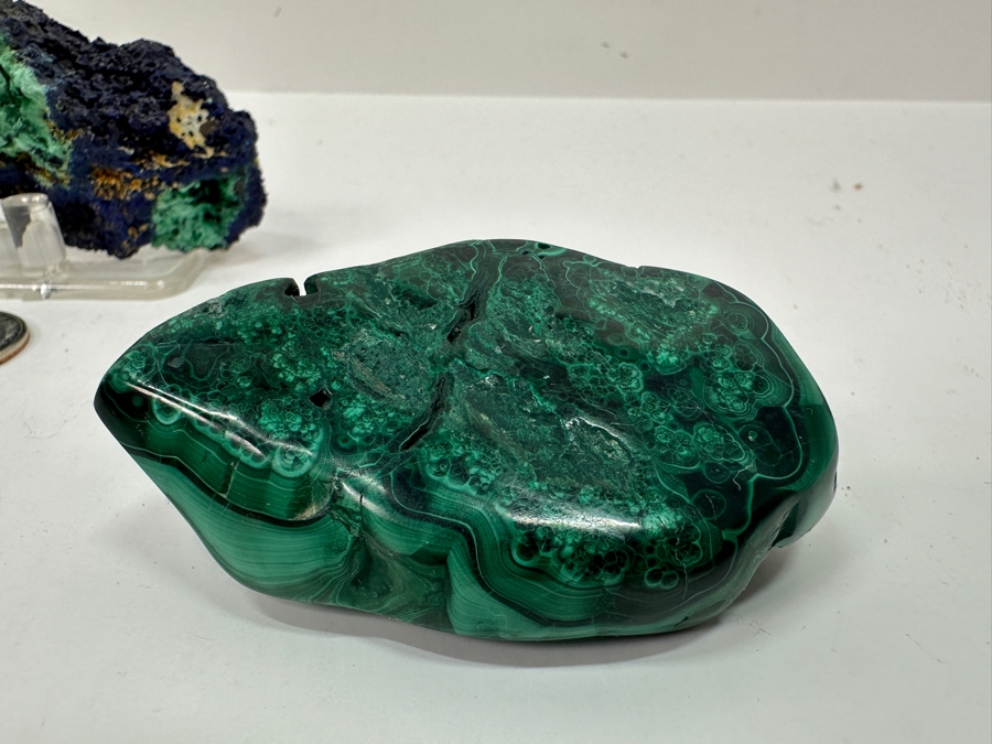 Just Added - Celestite Cluster, Azurite With Malachite & Polished Malachite [Photo 7]