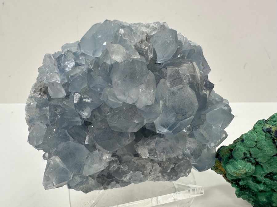 Just Added - Celestite Cluster, Azurite With Malachite & Polished Malachite [Photo 4]