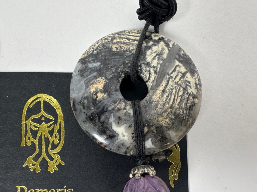 Just Added - Pair Of Handmade Damaris Multi-Stone / Carved Bone Necklaces [Photo 4]