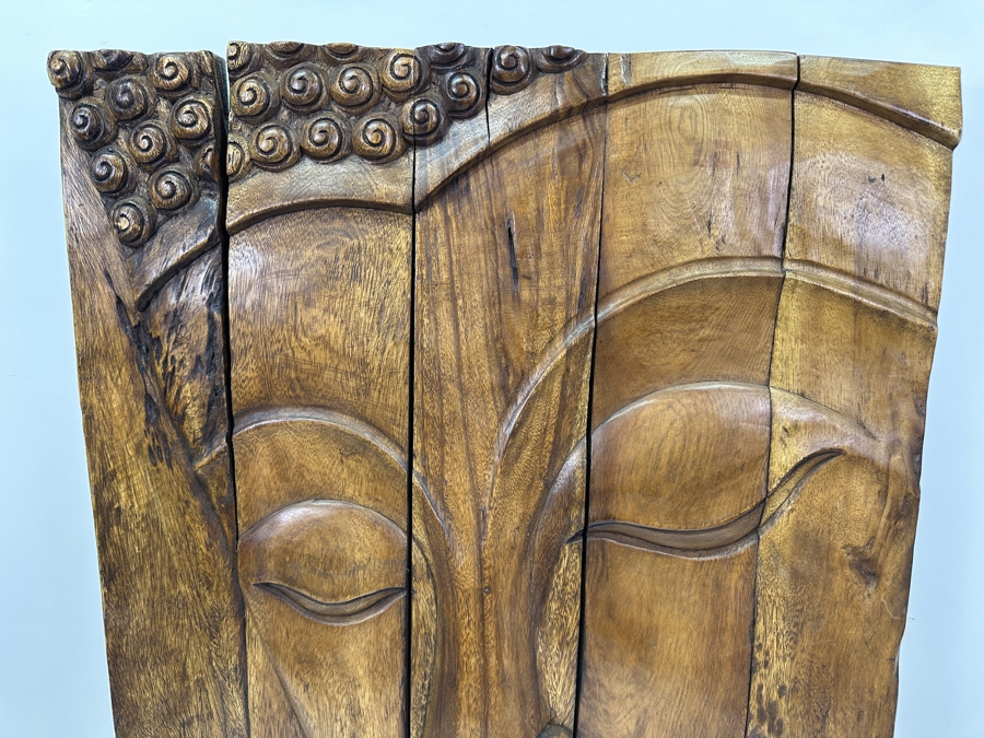Just Added - Relief Carved Wooden Buddha Wall Plaque 24W X 30H X 2.5D Retails $395 [Photo 2]