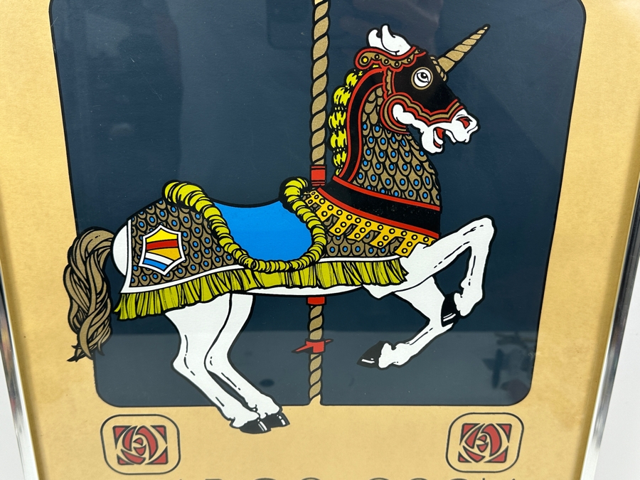 Just Added - Vintage San Diego Balboa Park Carousel Unicorn Poster By Mario Graphics Framed 17 X 23 [Photo 2]