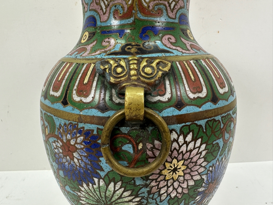 Just Added - Vintage Japanese Cloisonne Vase 12H [Photo 2]