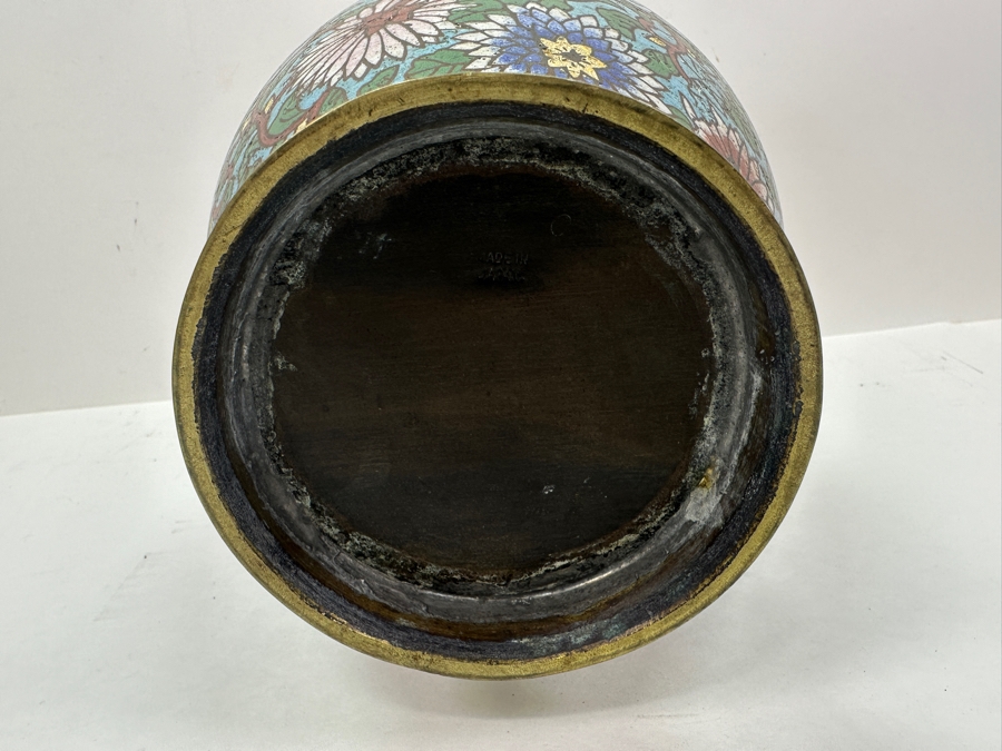 Just Added - Vintage Japanese Cloisonne Vase 12H [Photo 6]