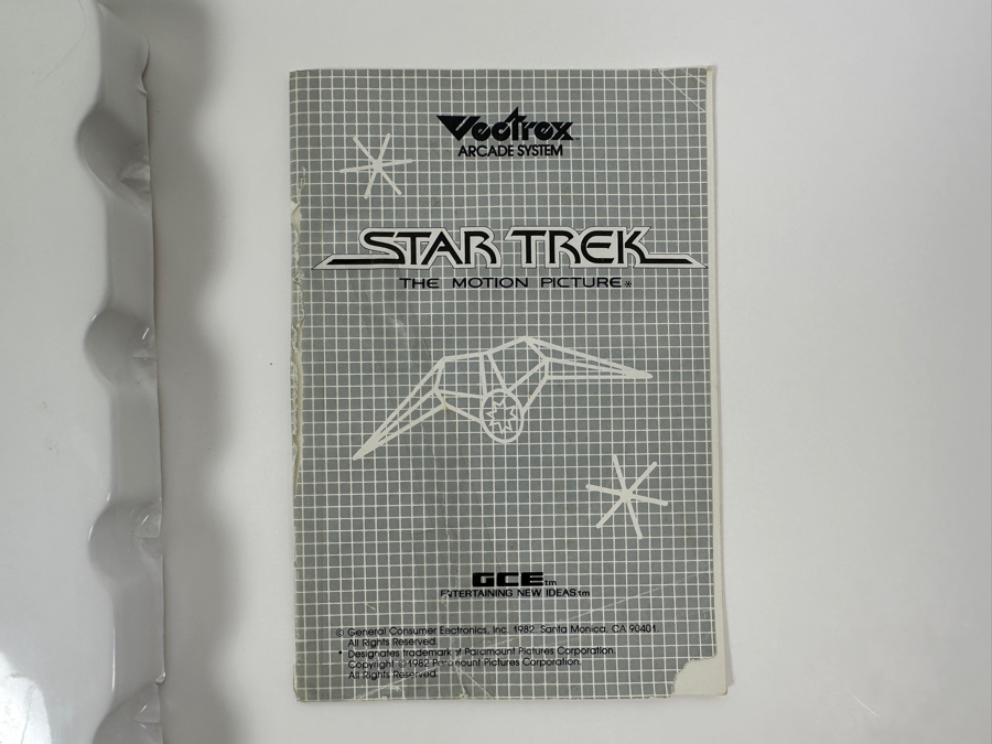 Vintage 1982 Vectrex Star Trek The Motion Picture Arcade System Video Game Cartridge With Original Box, Screen Overlay & Instruction Manual - Vectrex Was The Only Home Market Vector Display-Based Stand Alone Gaming Platform [Photo 5]