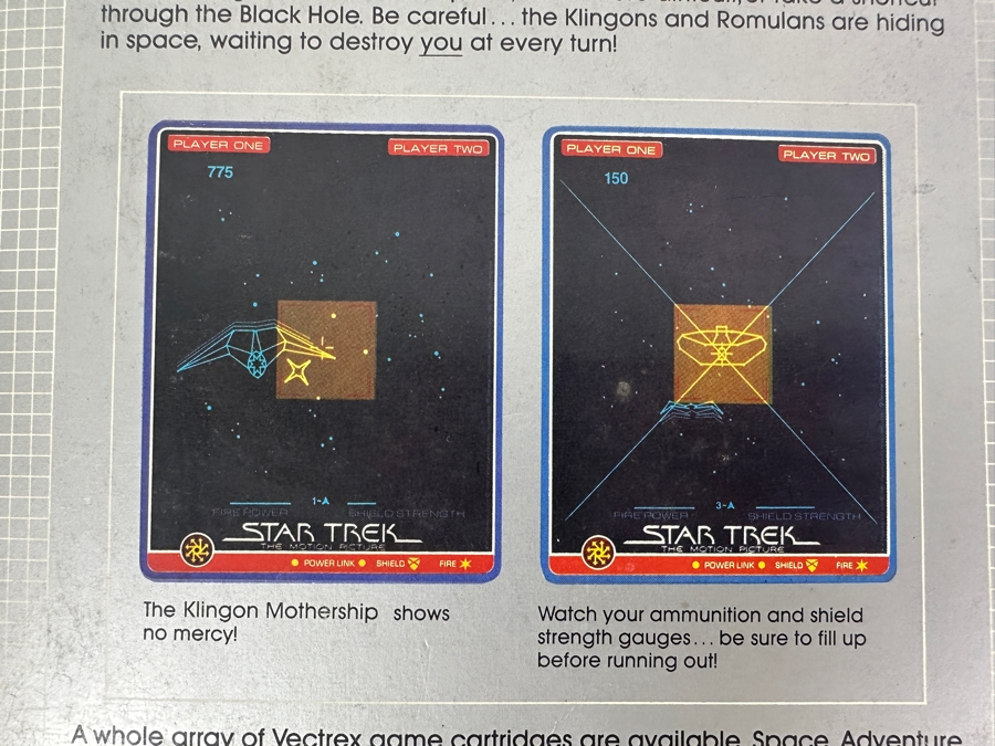 Vintage 1982 Vectrex Star Trek The Motion Picture Arcade System Video Game Cartridge With Original Box, Screen Overlay & Instruction Manual - Vectrex Was The Only Home Market Vector Display-Based Stand Alone Gaming Platform [Photo 7]