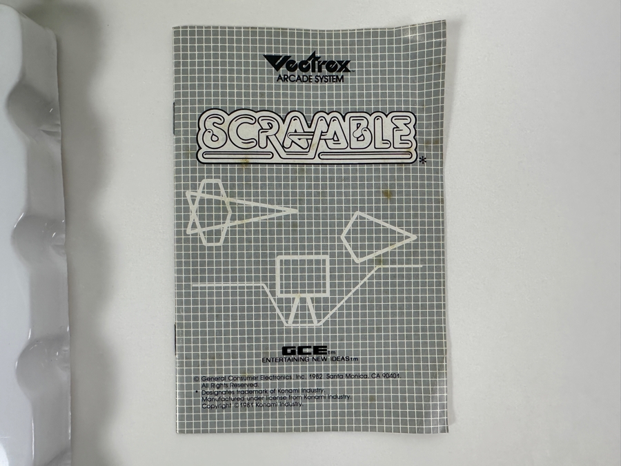 Vintage 1982 Vectrex Scramble Arcade System Video Game Cartridge With Original Box, Screen Overlay & Instruction Manual - Vectrex Was The Only Home Market Vector Display-Based Stand Alone Gaming Platform [Photo 5]