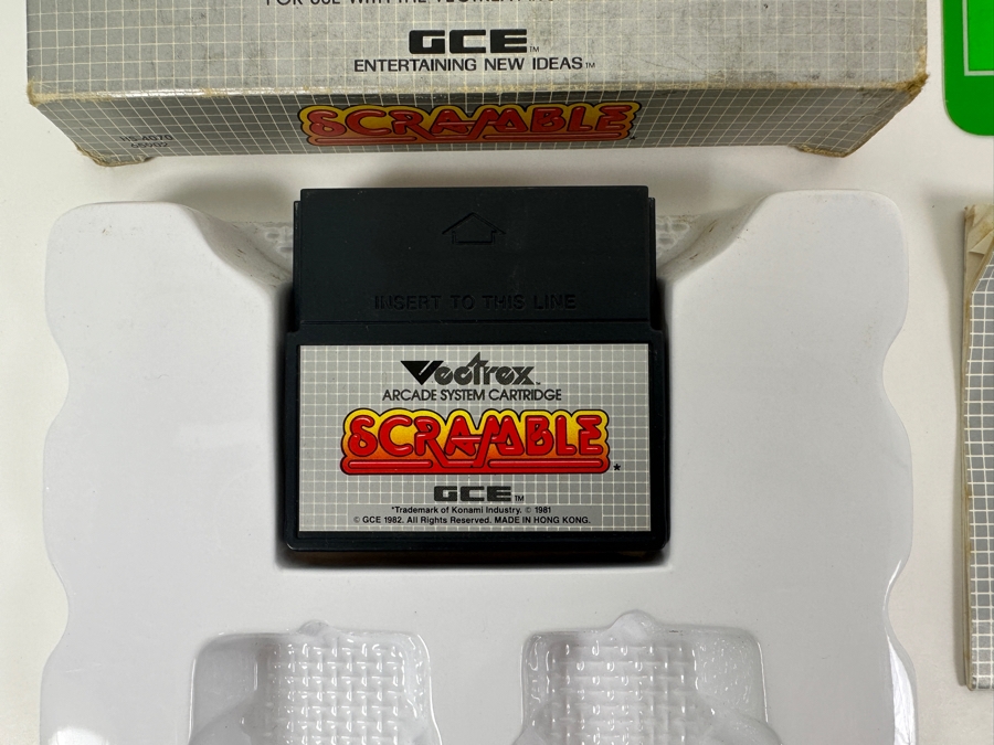 Vintage 1982 Vectrex Scramble Arcade System Video Game Cartridge With Original Box, Screen Overlay & Instruction Manual - Vectrex Was The Only Home Market Vector Display-Based Stand Alone Gaming Platform [Photo 3]