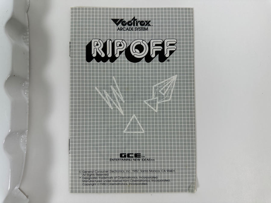 Vintage 1982 Vectrex Rip Off Arcade System Video Game Cartridge With Original Box, Screen Overlay & Instruction Manual - Vectrex Was The Only Home Market Vector Display-Based Stand Alone Gaming Platform [Photo 5]