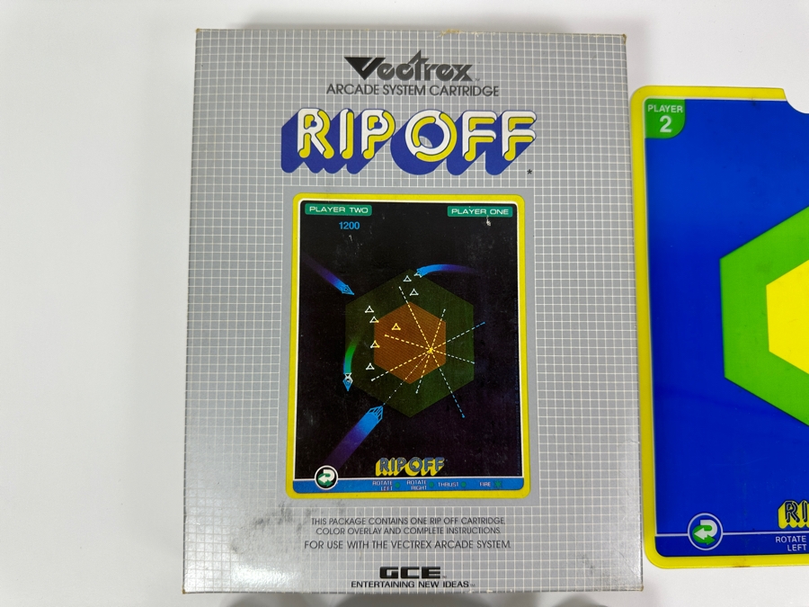 Vintage 1982 Vectrex Rip Off Arcade System Video Game Cartridge With Original Box, Screen Overlay & Instruction Manual - Vectrex Was The Only Home Market Vector Display-Based Stand Alone Gaming Platform [Photo 2]