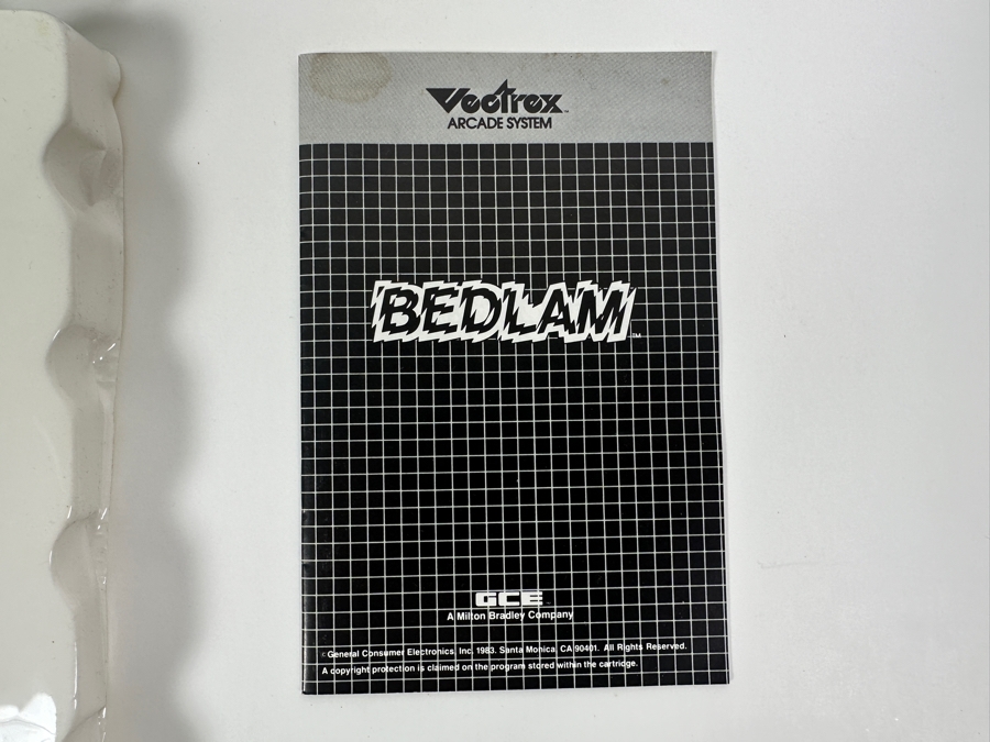 Vintage 1983 Vectrex Bedlam Arcade System Video Game Cartridge With Original Box, Screen Overlay & Instruction Manual - Vectrex Was The Only Home Market Vector Display-Based Stand Alone Gaming Platform [Photo 5]