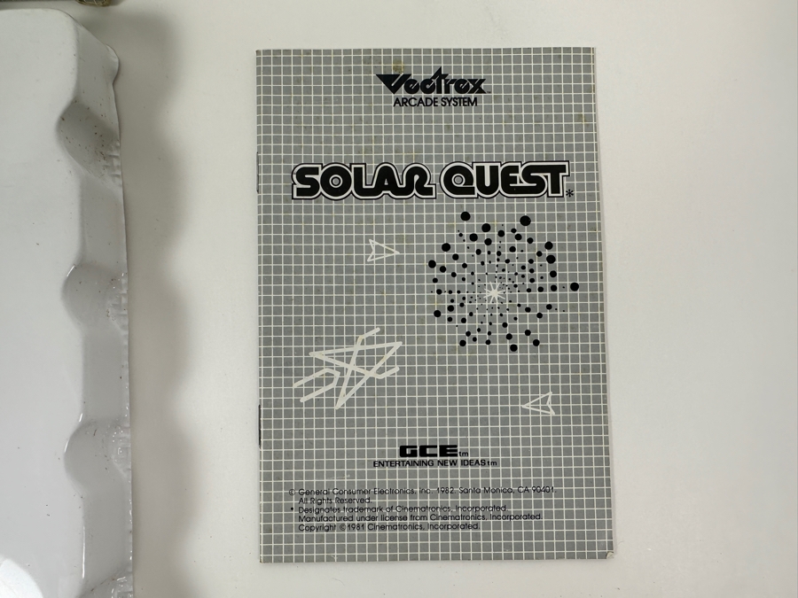 Vintage 1982 Vectrex Solar Quest Arcade System Video Game Cartridge With Original Box, Screen Overlay & Instruction Manual - Vectrex Was The Only Home Market Vector Display-Based Stand Alone Gaming Platform [Photo 5]