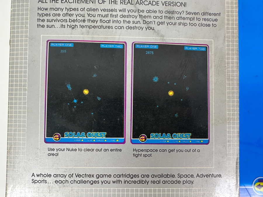 Vintage 1982 Vectrex Solar Quest Arcade System Video Game Cartridge With Original Box, Screen Overlay & Instruction Manual - Vectrex Was The Only Home Market Vector Display-Based Stand Alone Gaming Platform [Photo 7]