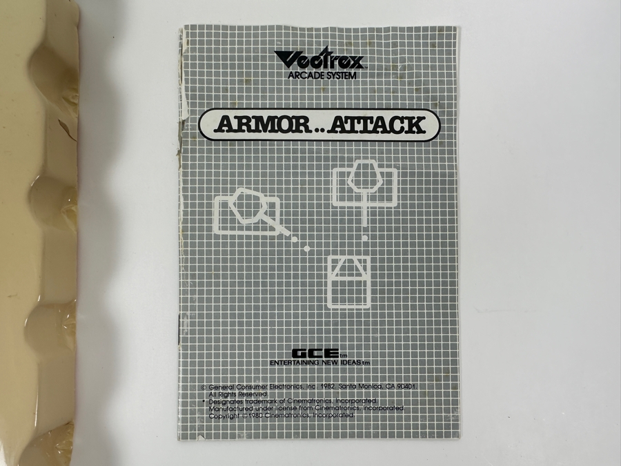 Vintage 1982 Vectrex Armor .. Attack Arcade System Video Game Cartridge With Original Box, Screen Overlay & Instruction Manual - Vectrex Was The Only Home Market Vector Display-Based Stand Alone Gaming Platform [Photo 5]