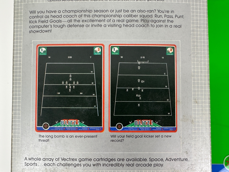 Vintage 1982 Vectrex Blitz! Arcade System Video Game Cartridge With Original Box, Screen Overlay & Instruction Manual - Vectrex Was The Only Home Market Vector Display-Based Stand Alone Gaming Platform [Photo 8]