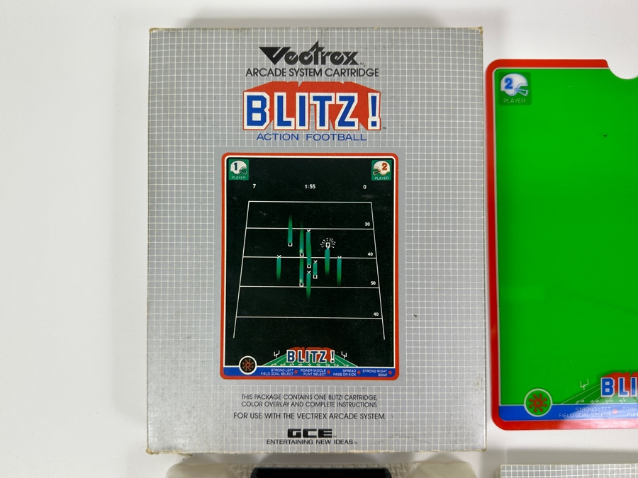 Vintage 1982 Vectrex Blitz! Arcade System Video Game Cartridge With Original Box, Screen Overlay & Instruction Manual - Vectrex Was The Only Home Market Vector Display-Based Stand Alone Gaming Platform [Photo 2]